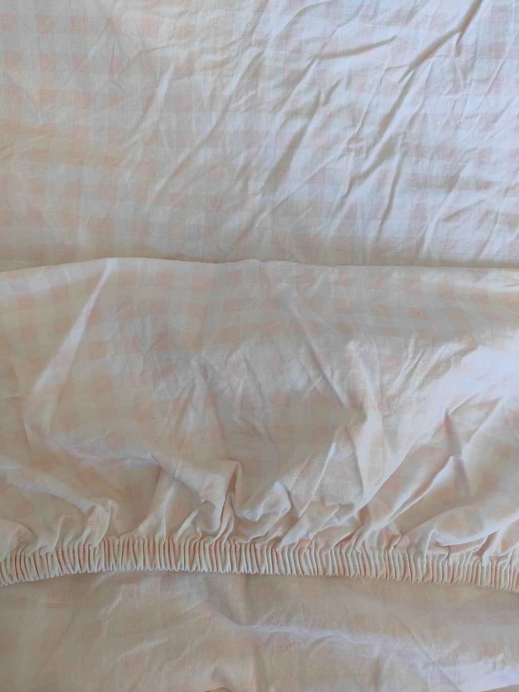 Checkered Pink & White Fitted Cot Sheet