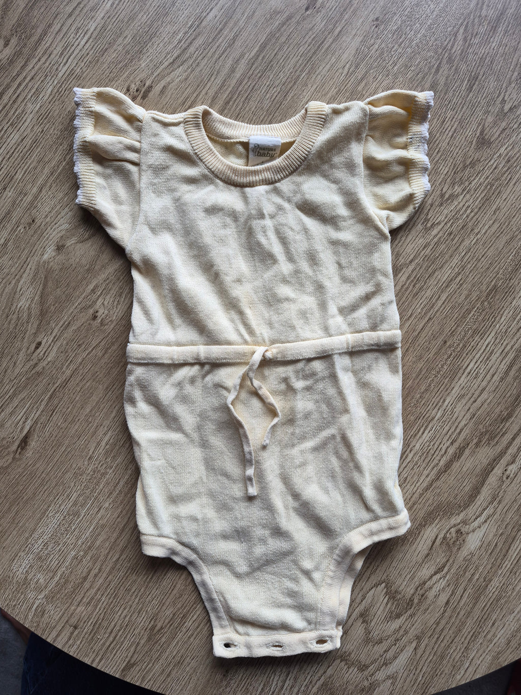 Nature Baby Yellow Trim Short Sleeve Bodysuit