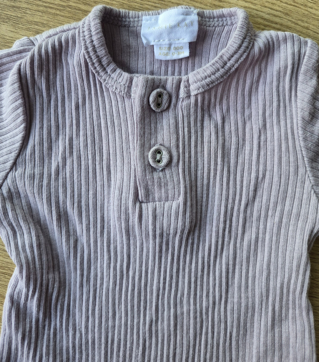 Jamie Kay Ribbed Light Purple Short Sleeve Bodysuit