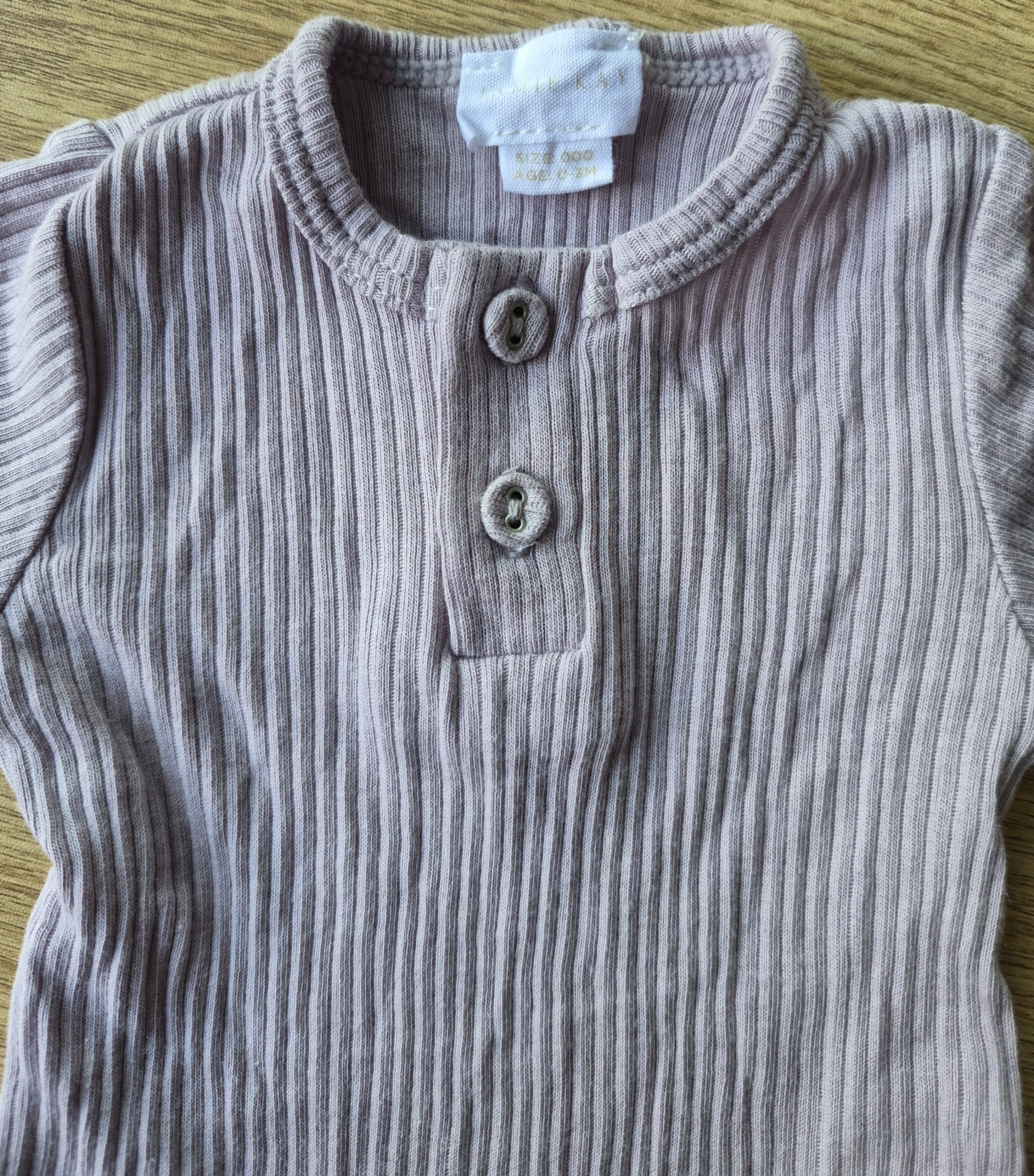 Jamie Kay Ribbed Light Purple Short Sleeve Bodysuit