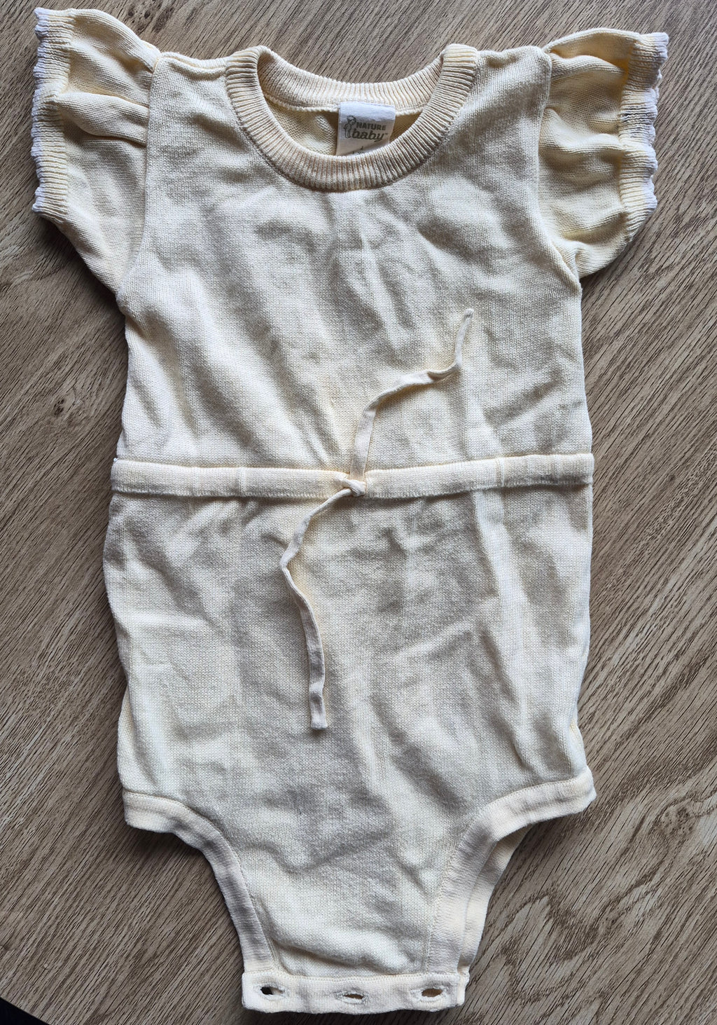 Nature Baby Yellow Trim Short Sleeve Bodysuit