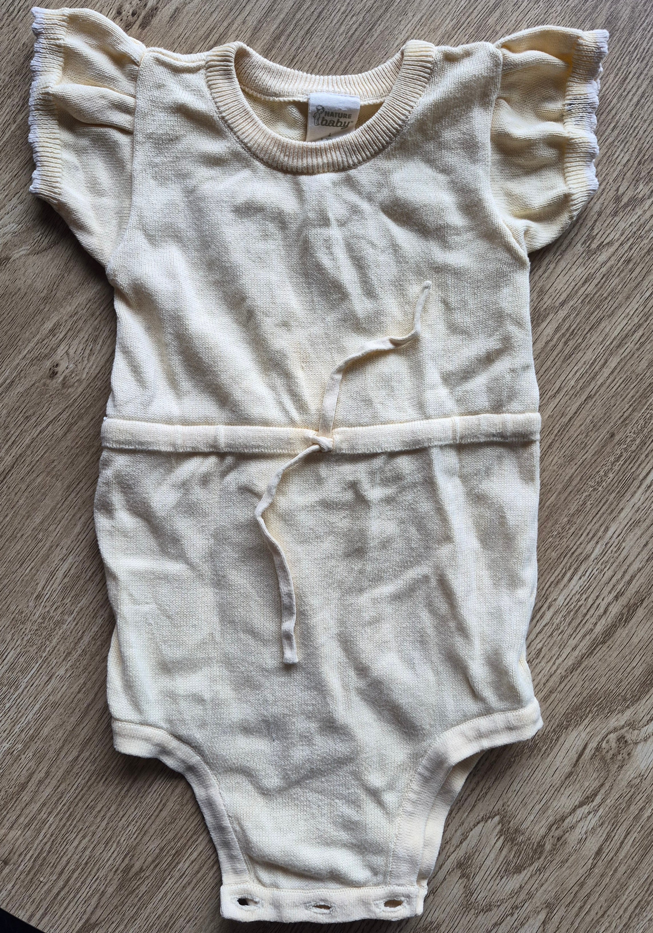Nature Baby Yellow Trim Short Sleeve Bodysuit