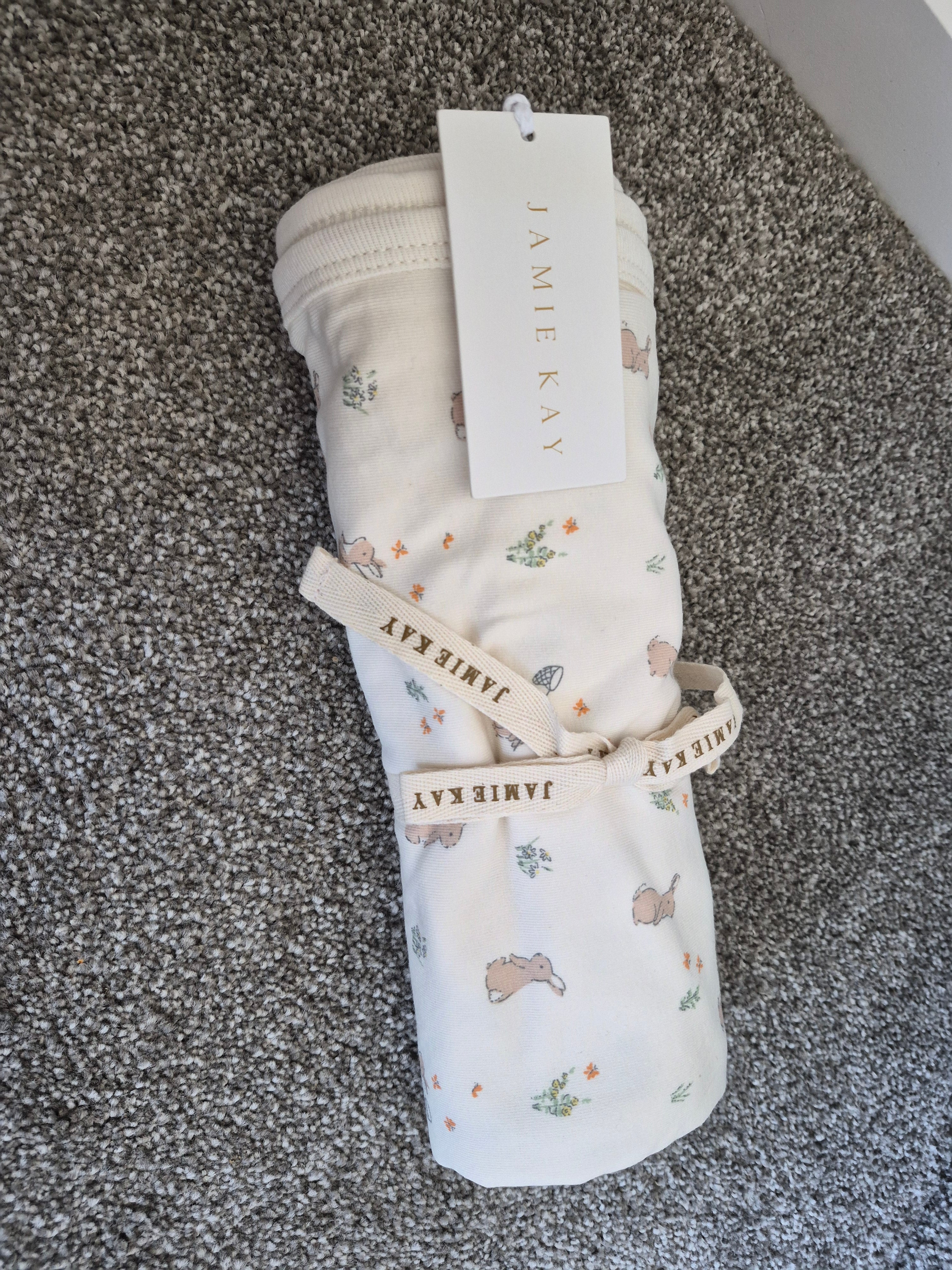 Cream Pin Striped Pocket Nappy Caddy