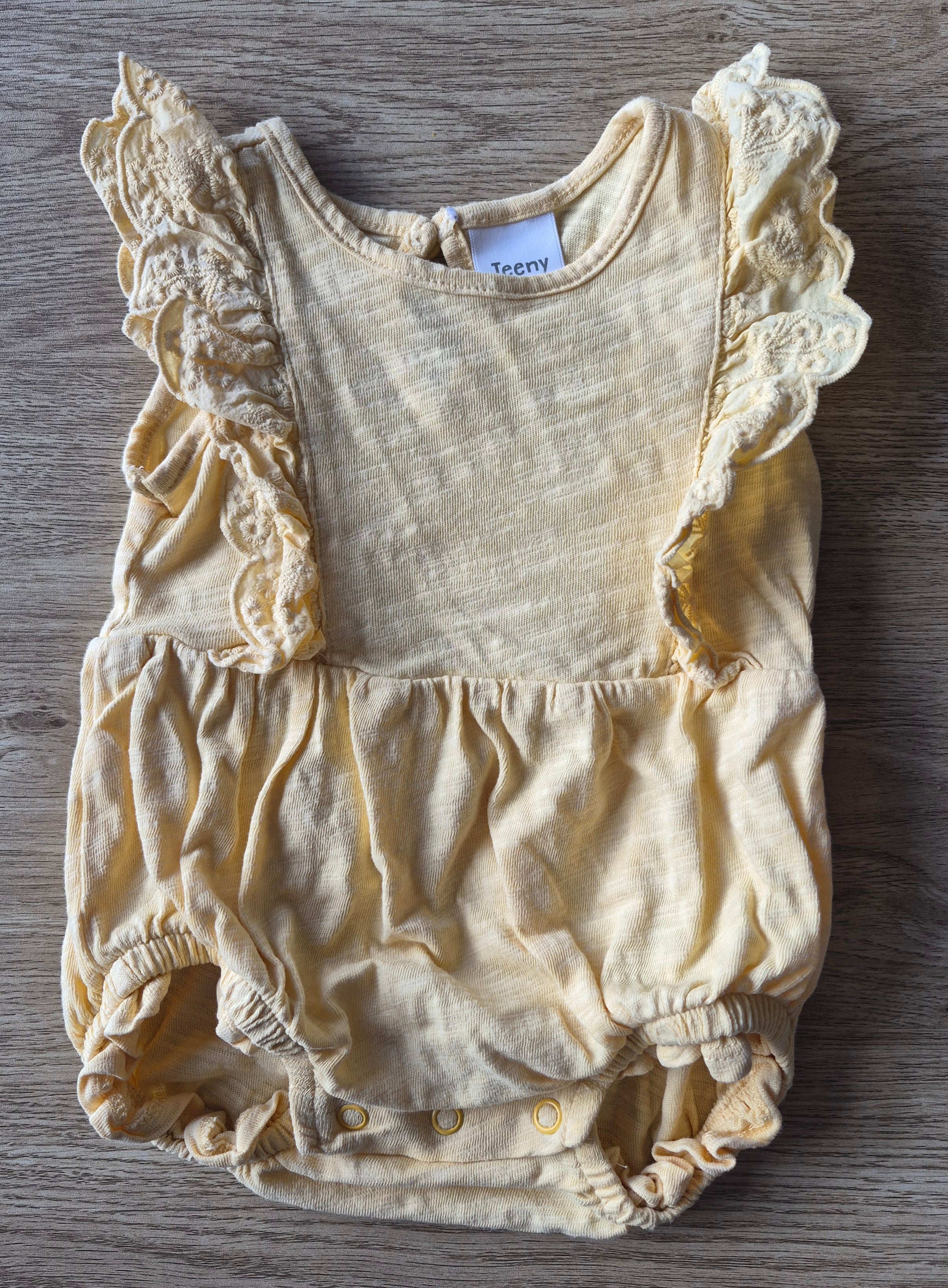 Teeny Weeny Yellow Frill Singlet Bodysuit
