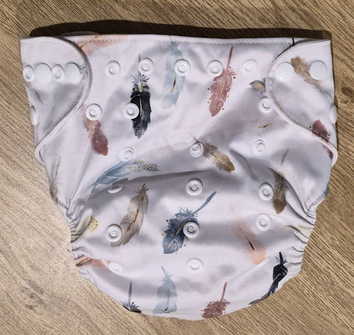 Bear & Moo Feather Design Reusable Cloth Nappy