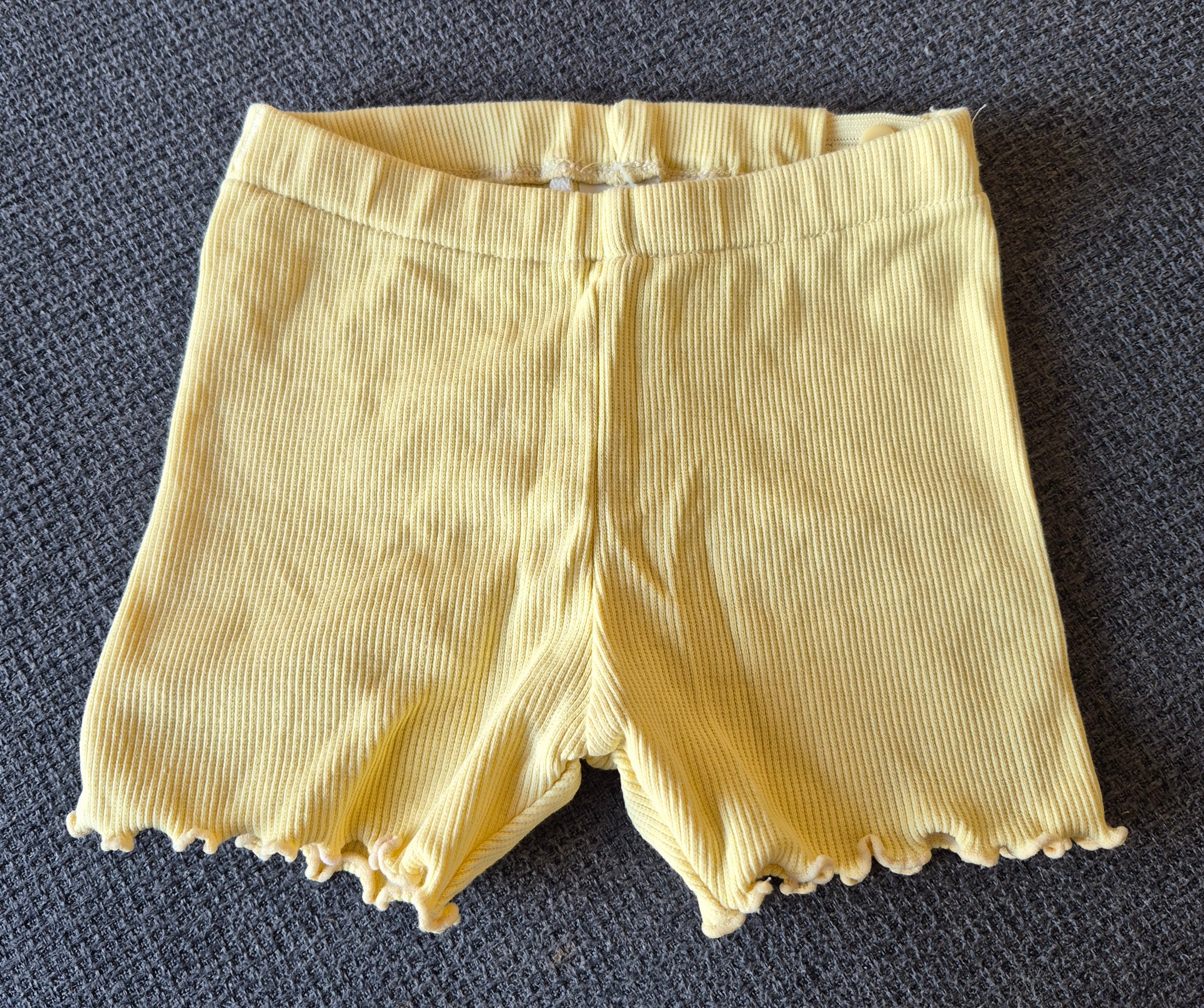 H&M Yellow Ribbed Bike Shorts