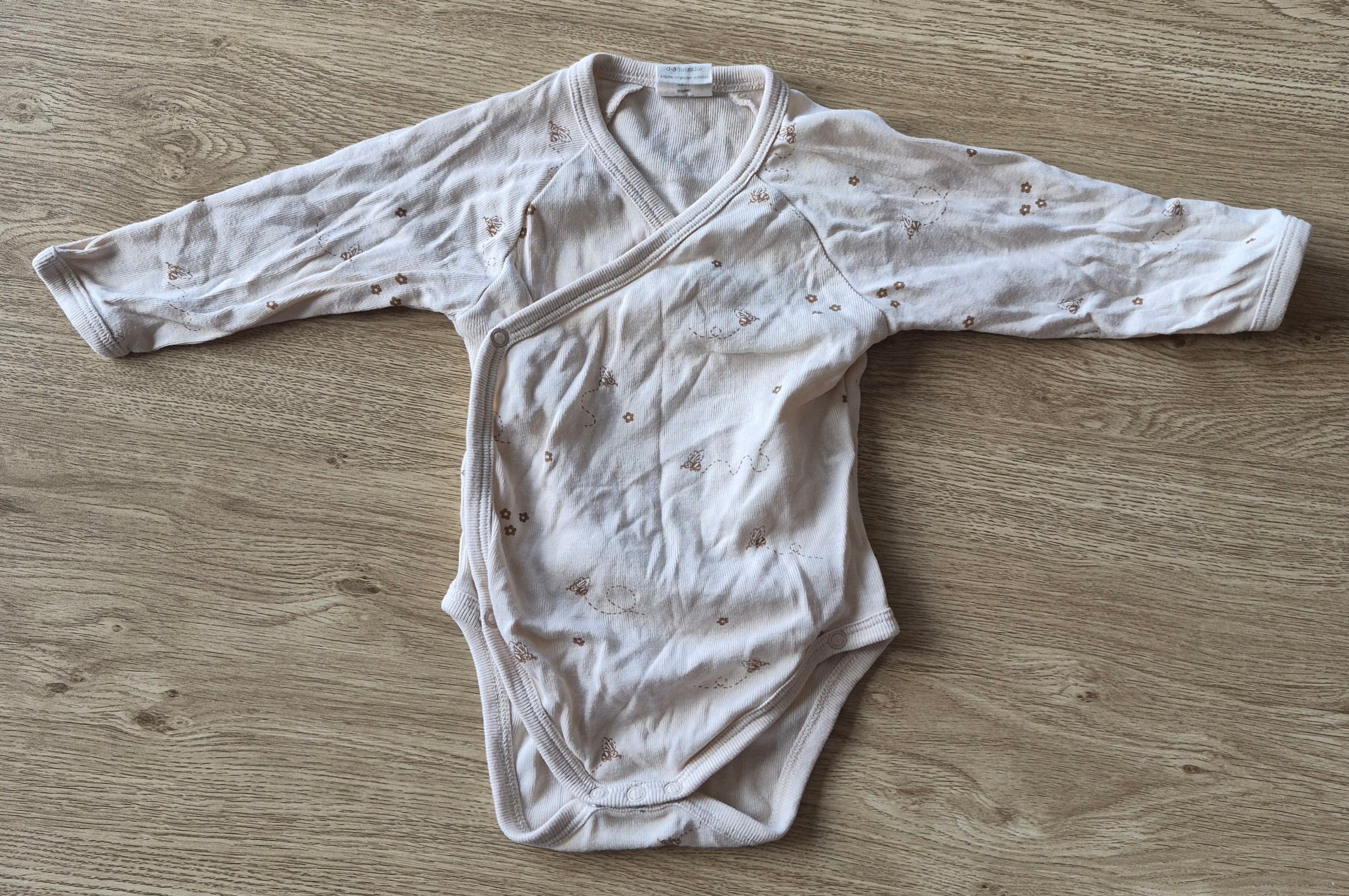 Nature Baby Long Sleeve Buzzy Bee Kimono Bodysuit
