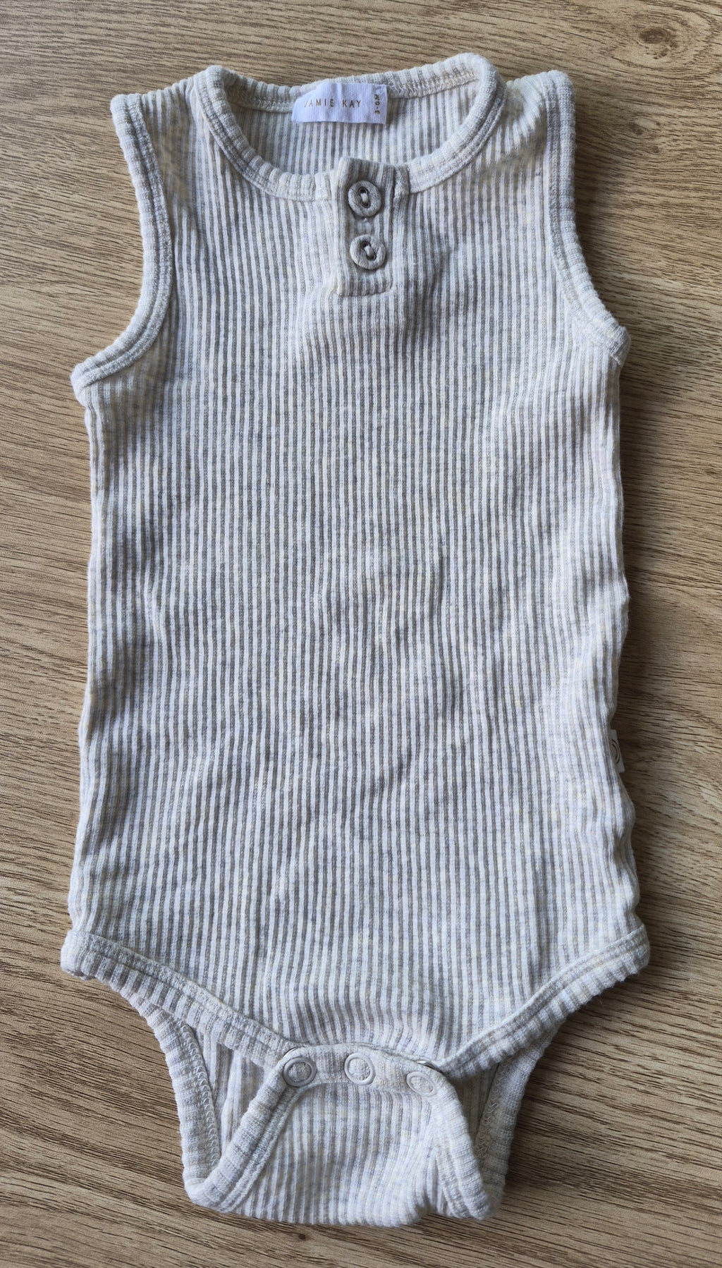 Jamie Kay Ribbed Grey Singlet Bodysuit