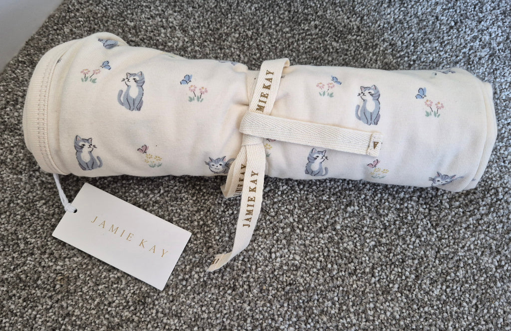 Cream Pin Striped Pocket Nappy Caddy