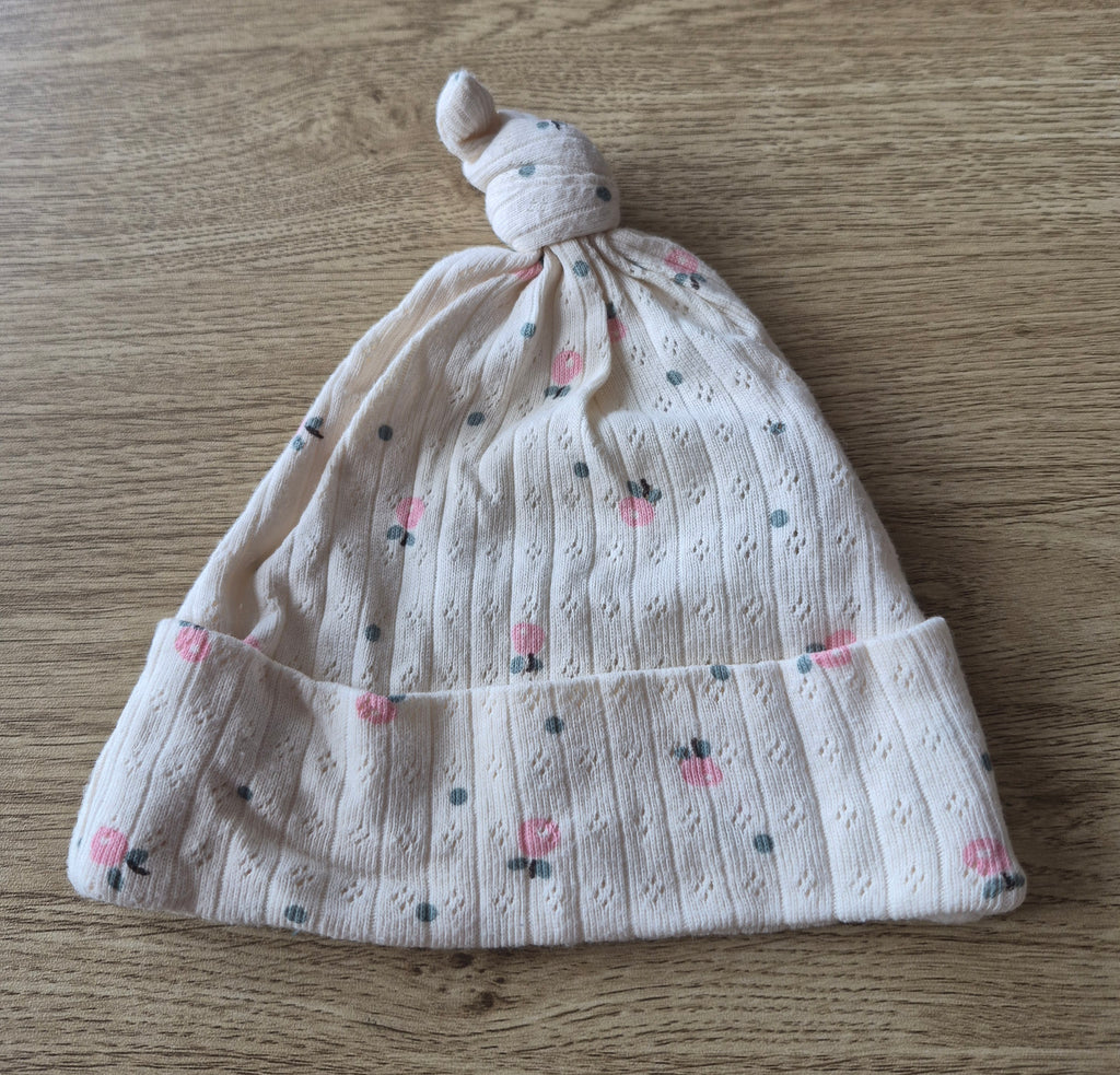 Pointelle Knotted Beanie