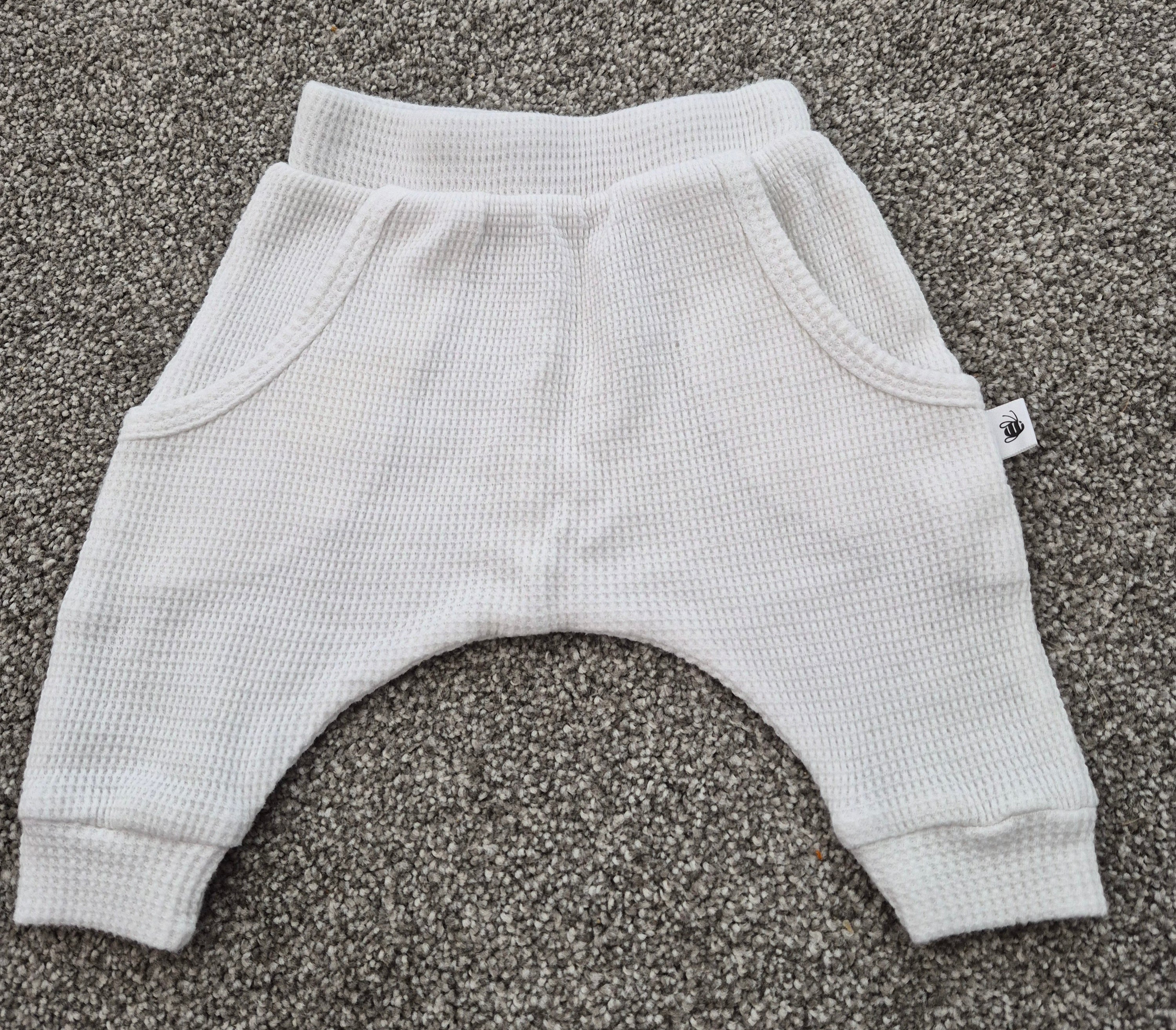 Dimples Newborn White Waffle Pants