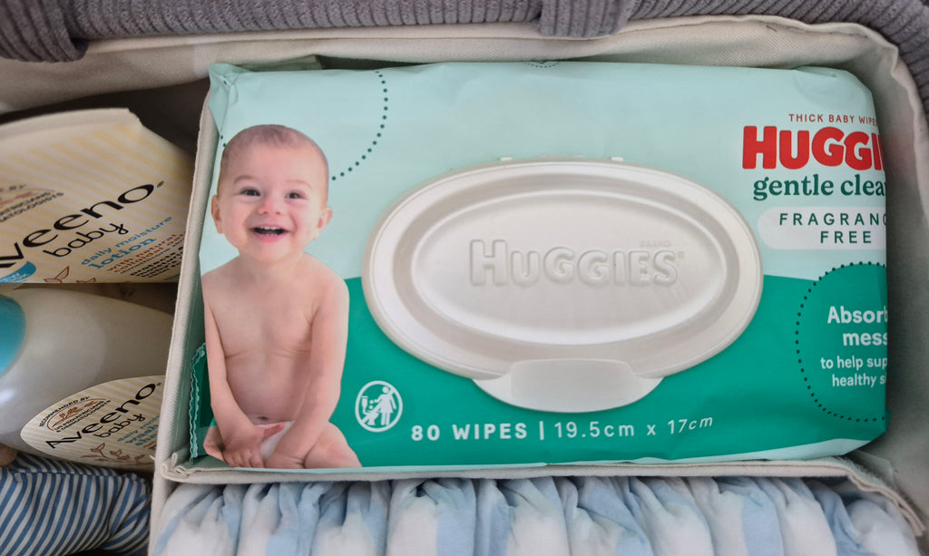 Grey Pin Stripe Pocket Nappy Caddy