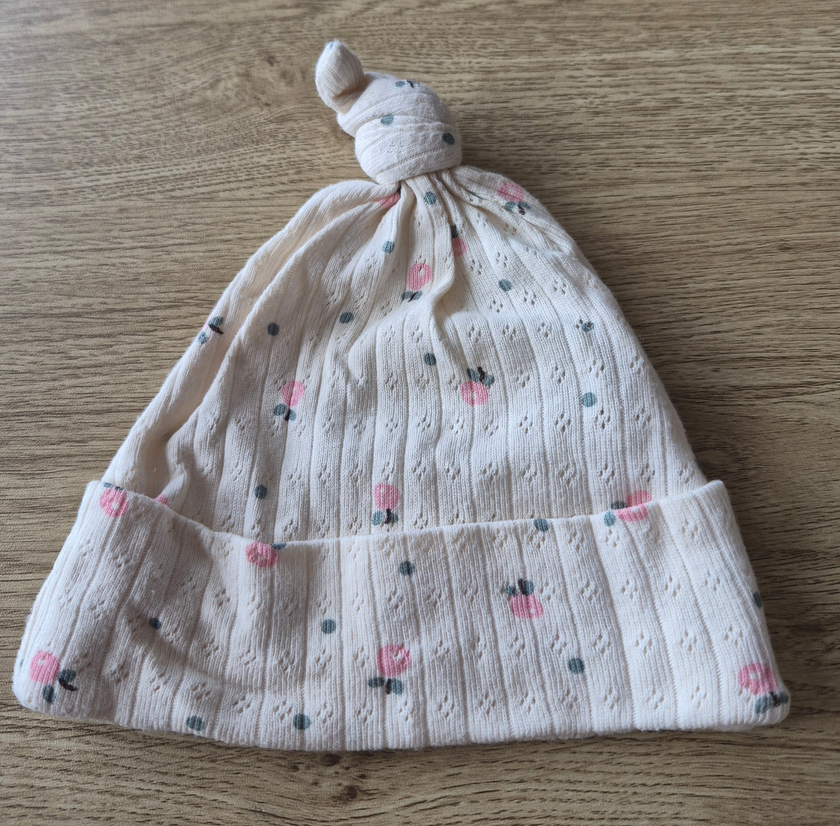 Pointelle Knotted Beanie