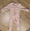 Baby Berry Pink Daisy Pin Stripe Onesie