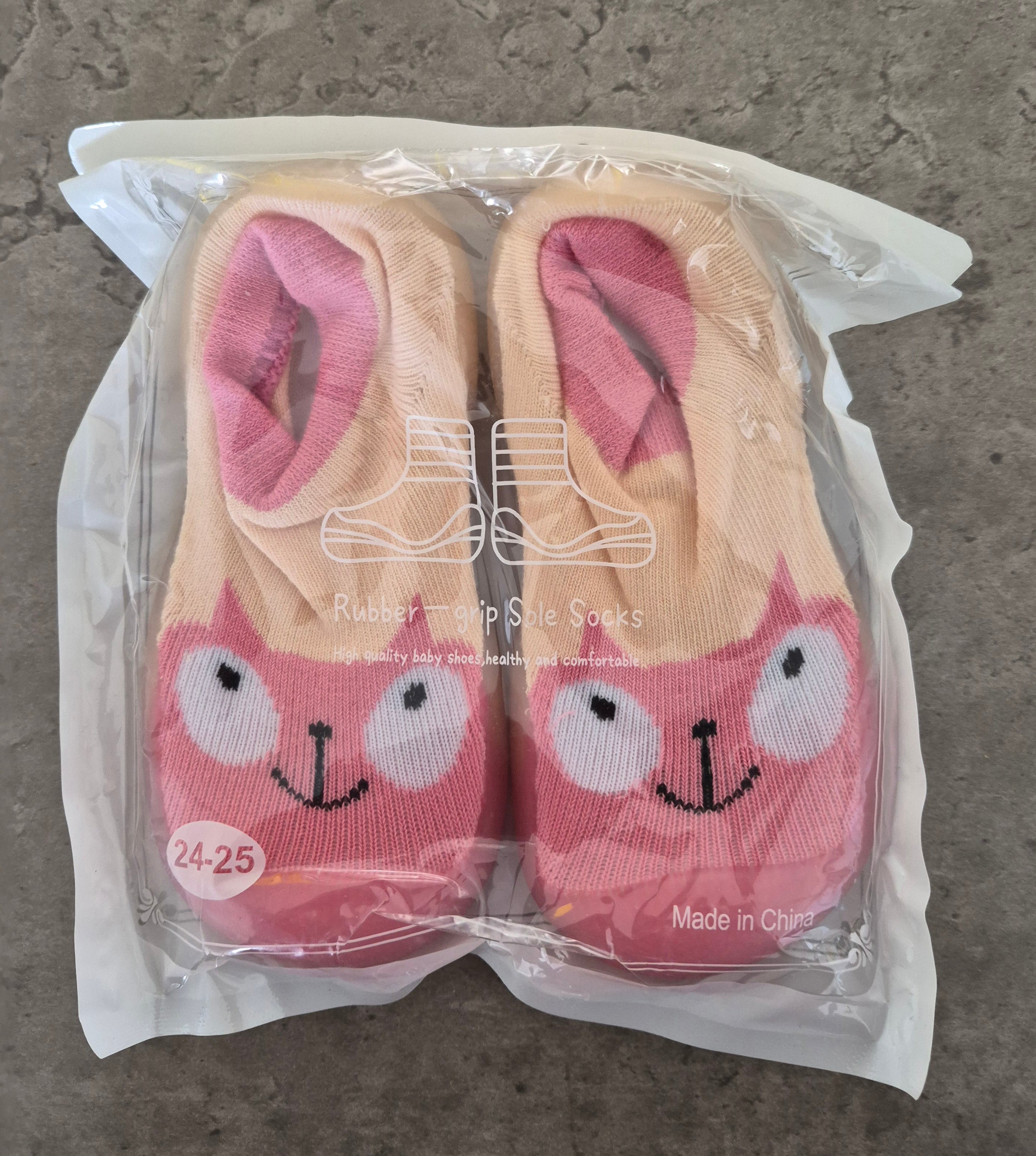 Cat Print Baby First Shoes | Soft Sock Style Shoes with Rubber Sole