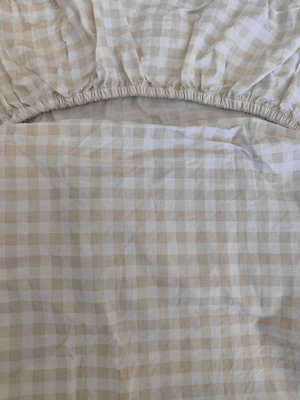 Checkered Beige & White + Australian Wildlife Print Fitted Bassinet Sheets