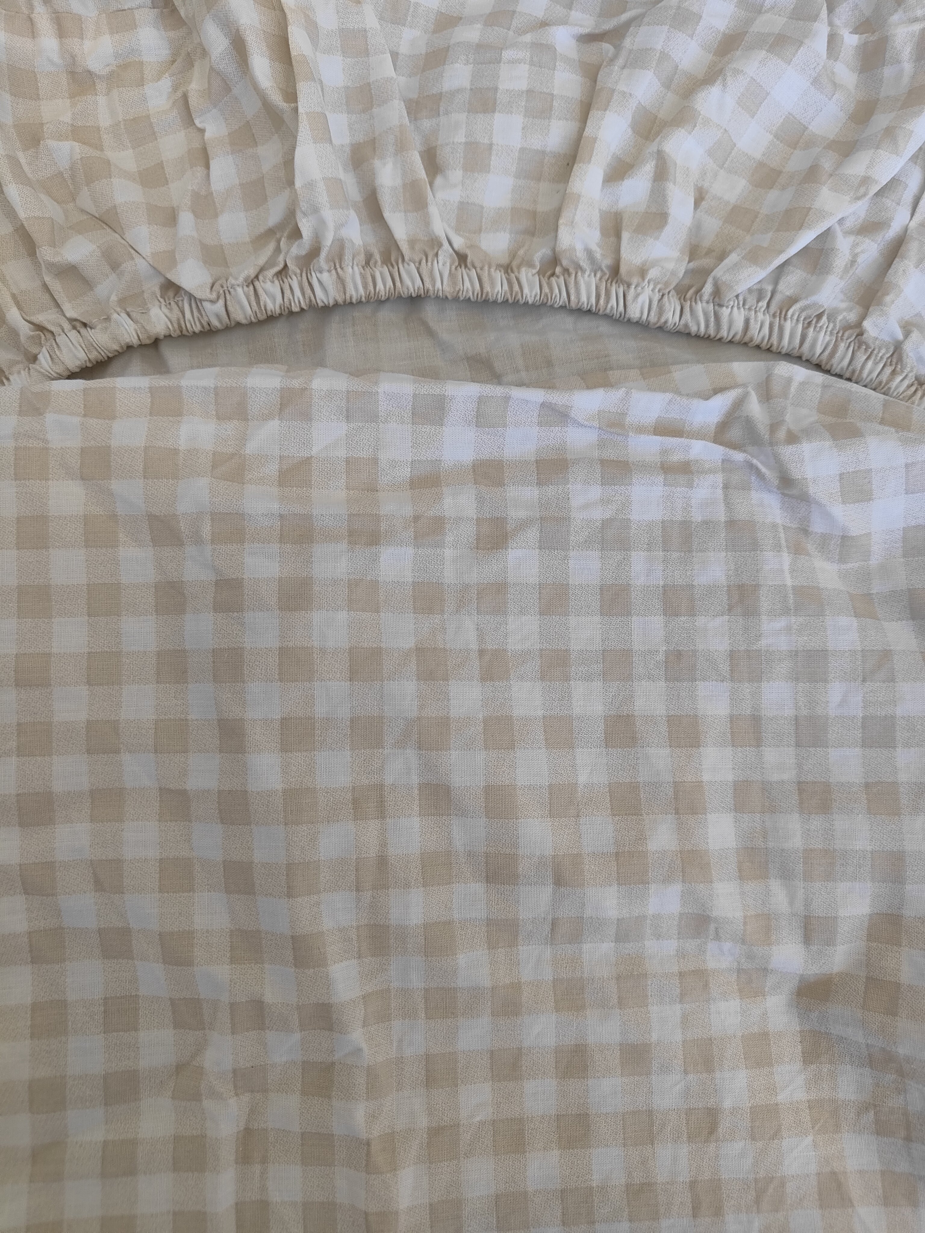 Checkered Beige & White + Australian Wildlife Print Fitted Bassinet Sheets