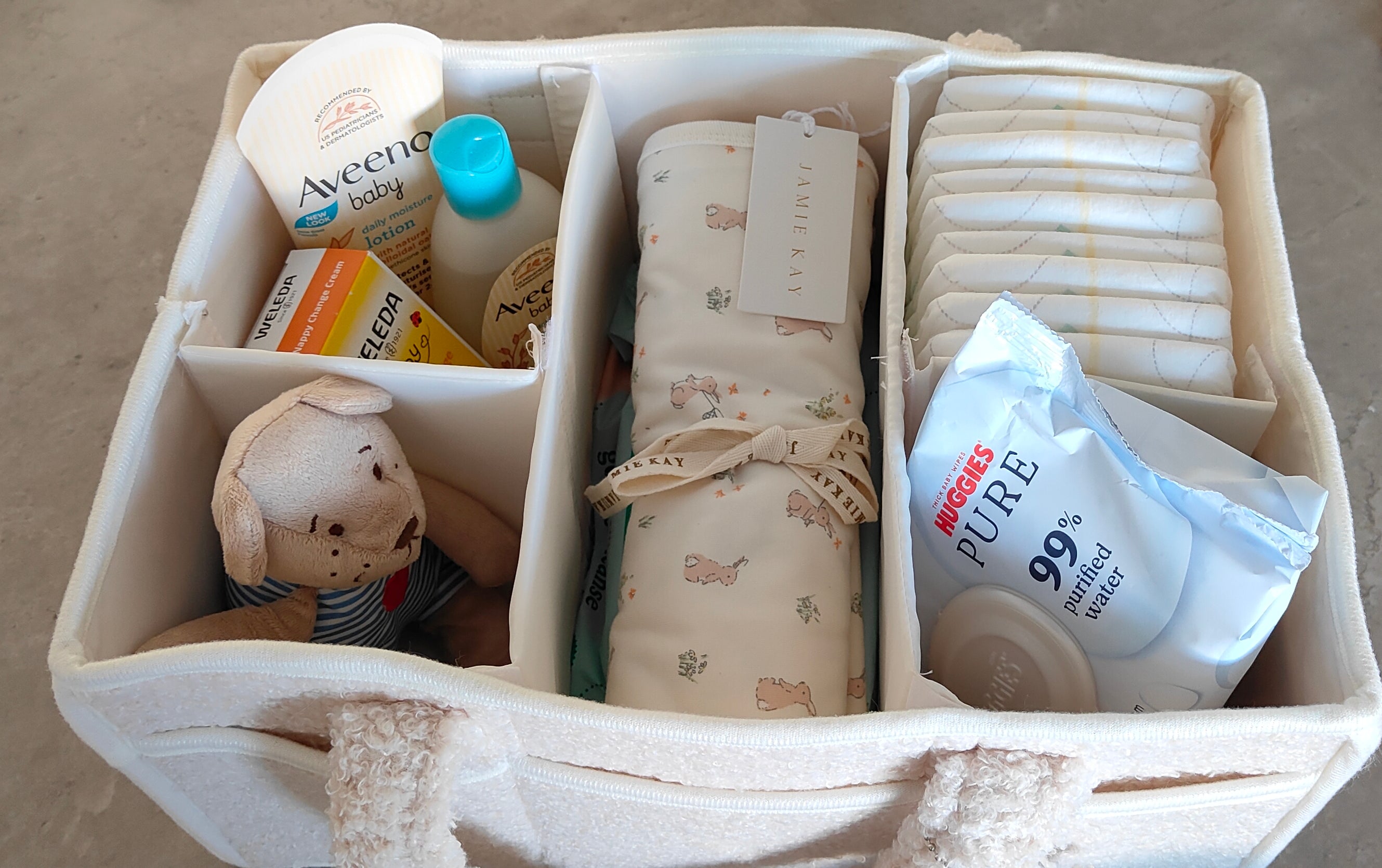 Cream Nappy Caddy Essentials