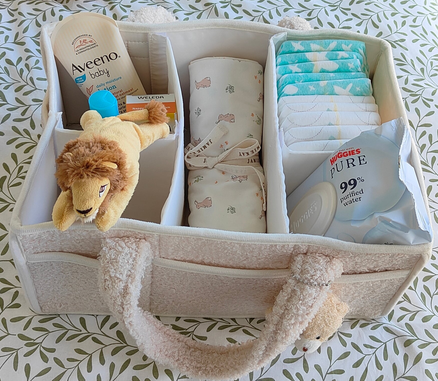 Cream Nappy Caddy Essentials -