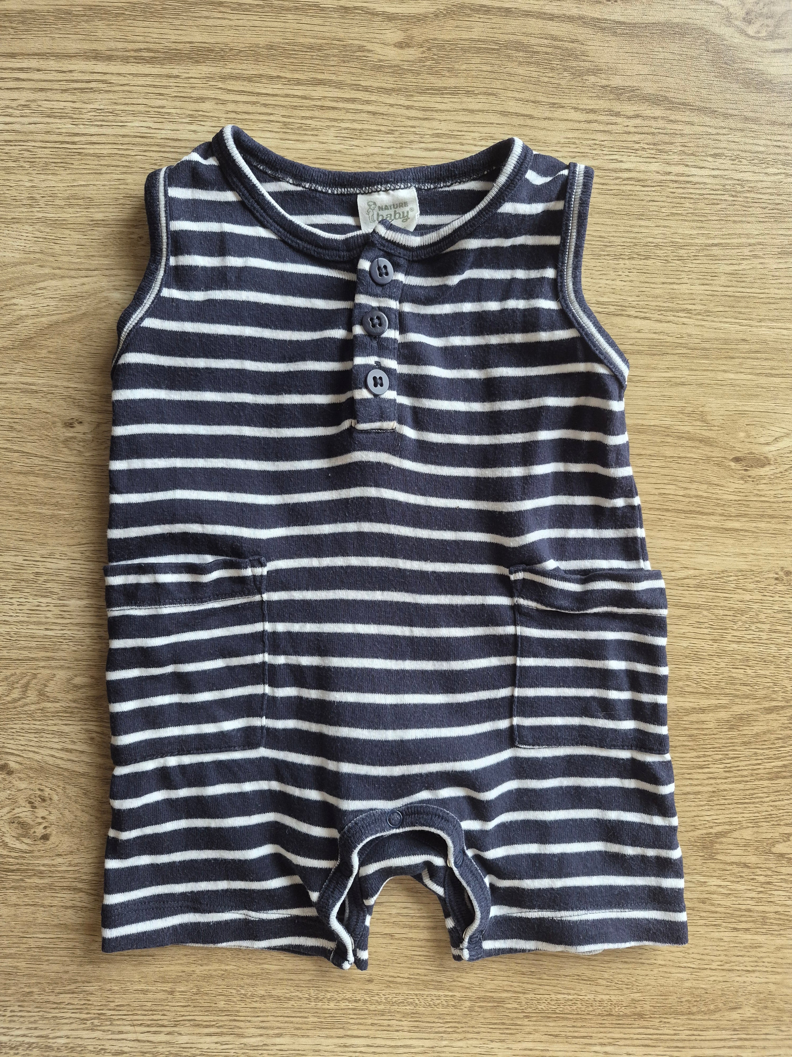 Nature Baby Pin Stripe Singlet Jumpsuit